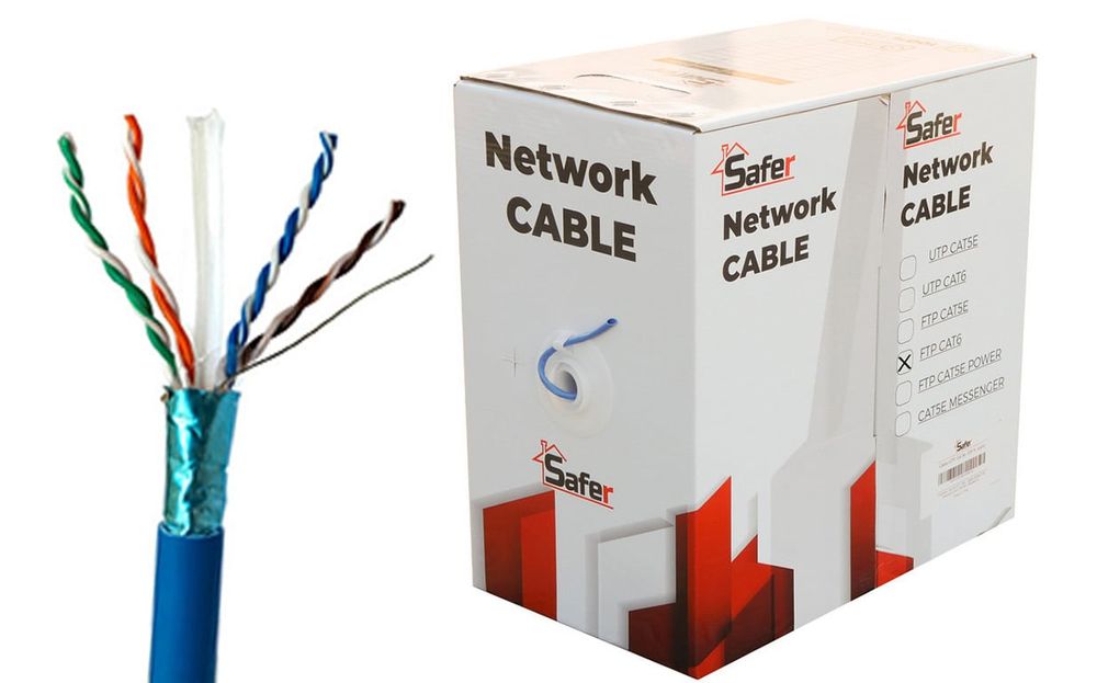 Cablu de retea FTP Cat6, cupru, 305 metri, Safer, SAF-FTP305-CU