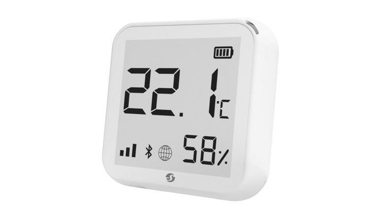 Senzor de temperatura si umiditate Shelly Plus HT, Wi-Fi, USB Type C, baterii 1.5V AA (LR), montaj perete, alb