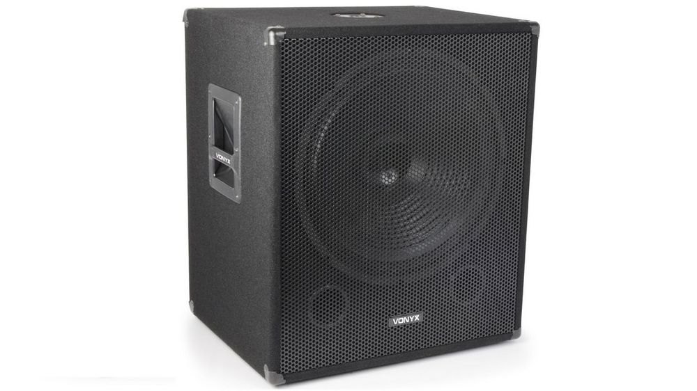 Subwoofer activ RMS 500W, 2x 250W, 8Ohm, 18 Inch, Jack 6.35, RCA, stereo, negru, Vonyx SMWBA18