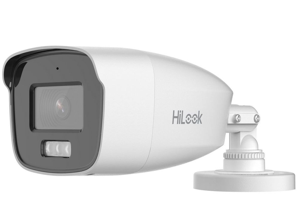 Camera de supraveghere pentru exterior, HDTVI, Hikvision HiLook THC-B227-LMS, 2MP, 2.8mm, iluminare duala LED si IR 40m, microfon, IP66