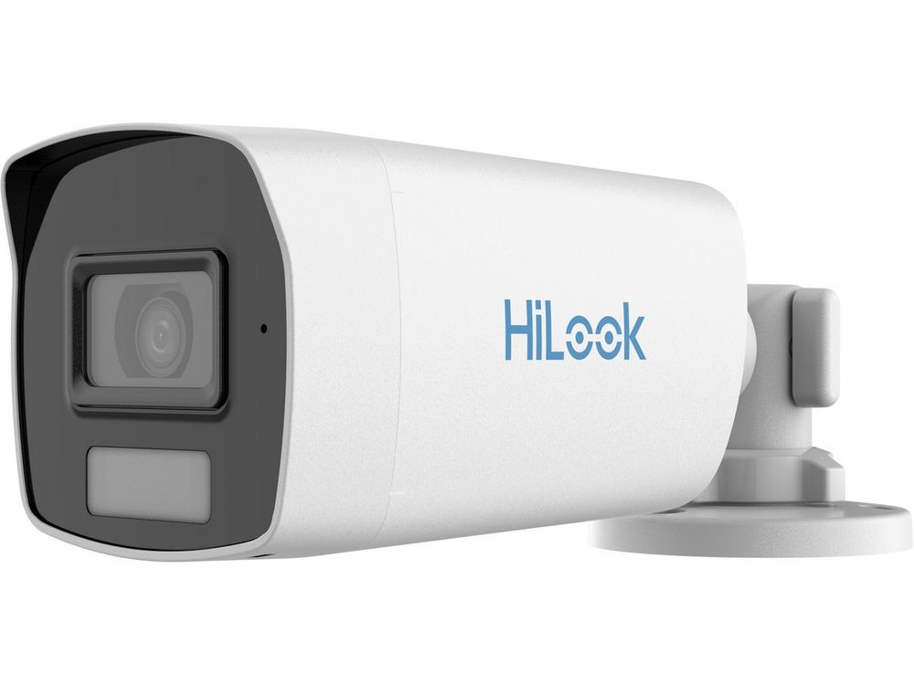 Camera de supraveghere pentru exterior, Hikvision HiLook THC-B229-LS, HDTVI, Color Vu, 2MP, 2.8mm, lumina duala, microfon, IP66