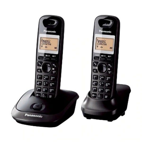 Telefon fara fir DECT Panasonic KX-TG2512FXT, 2 receptoare, ecran LCD iluminat, hands-free