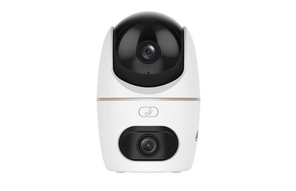 Camera supraveghere Wi-Fi 6 interior Dahua IPC-H3D-3F, lentila duala 3+3MP, rotire si inclinare, Smart Dual Light, AI, alarma, auto tracking, slot microSD
