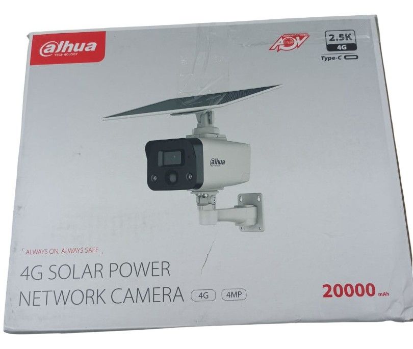 [RESIGILAT] Camera de supraveghere 4G cu panou solar si baterie, 4 MP, Iluminare duala, microfon si difuzor, slot MicroSD, Dahua IPC-HFW2441DG-4G-SP-B-0360B-R1