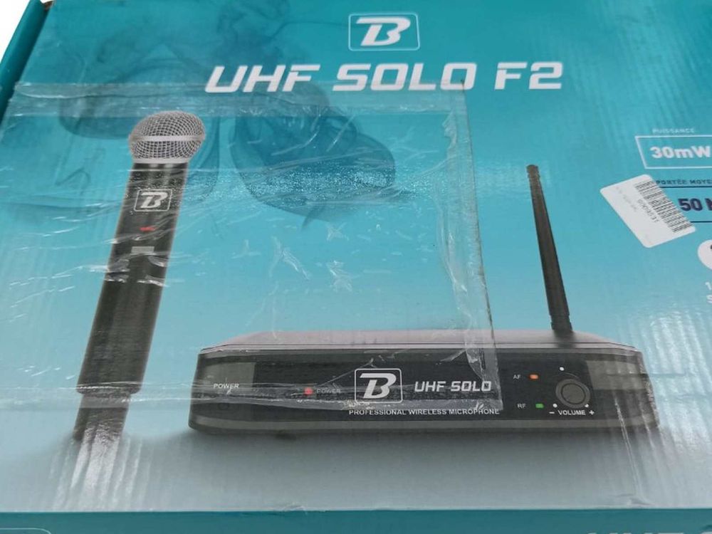 [RESIGILAT] Set microfon wireless si receptor UHF Solo, putere transmisie 30mW, 682.2MHz, BoomTone DJ UHF SOLO F2-R2