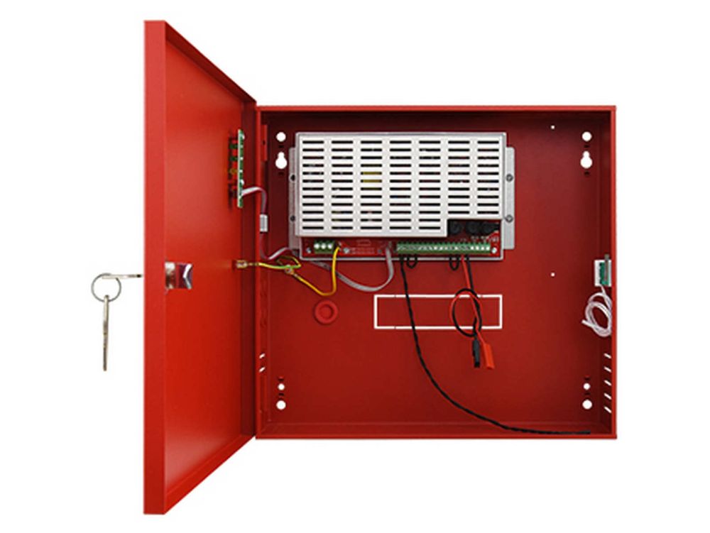 Sursa de alimentare pentru sistemele antiincendiu Pulsar EN54-C3A7, certificat EN54-4, EN12101-10, 2x acumulator 7Ah, 230VAC