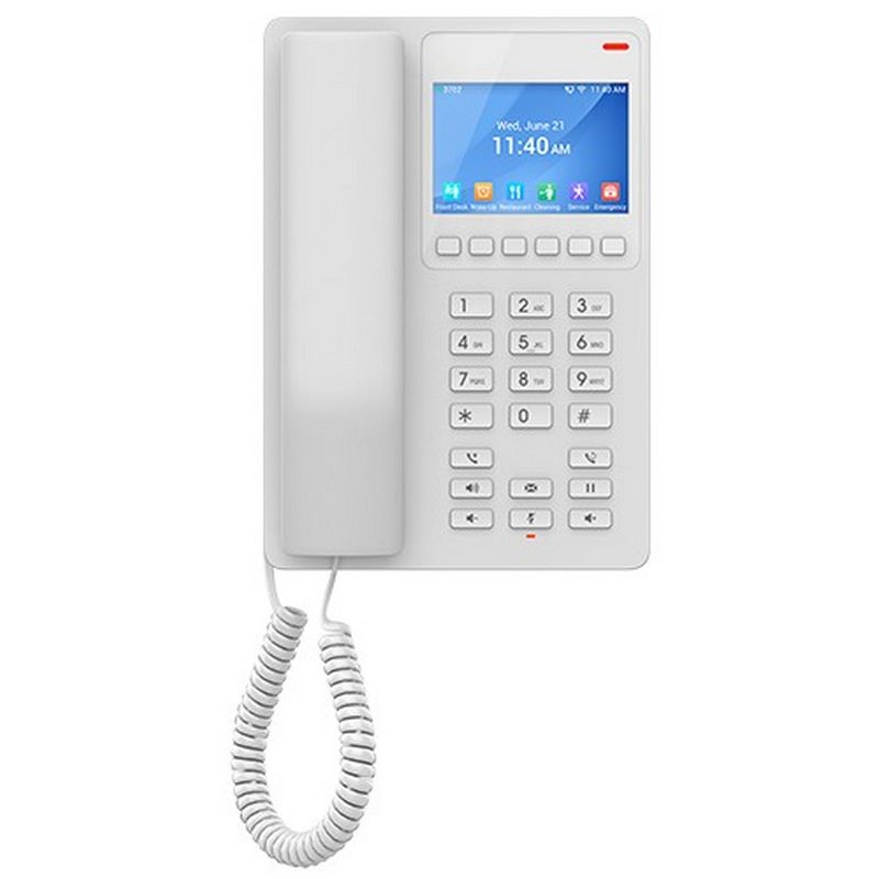 Telefon IP Hotel Grandstream, ecran LCD, 2 linii, Wi-Fi 6, PoE, USB-C, conferinta 3 cai, GHP630W