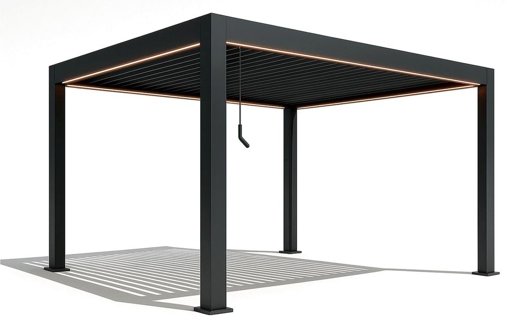 Pergola bioclimatica Virtuoso 23-820/LED, 3000x4000mm, LED, acoperis reglabil, aluminiu