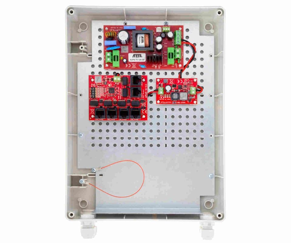 Kit buffer PoE Atte Power IPUPS-5-11-XL2, 5 porturi PoE, 1x uplink, 12V, 72W, IP56