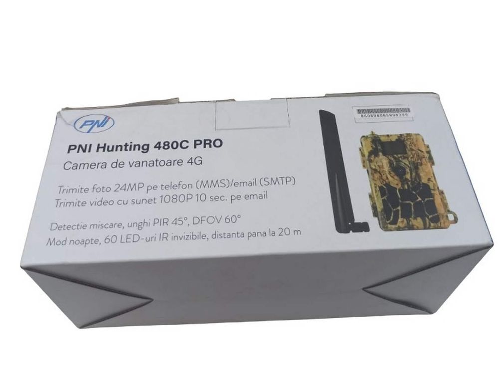[RESIGILAT] Camera vanatoare 4G PNI, PNI-HU480C-PRO-R1, foto 24MP, IR 60m, GPS, unghi vizualizare 60°, slot microSD, IP66