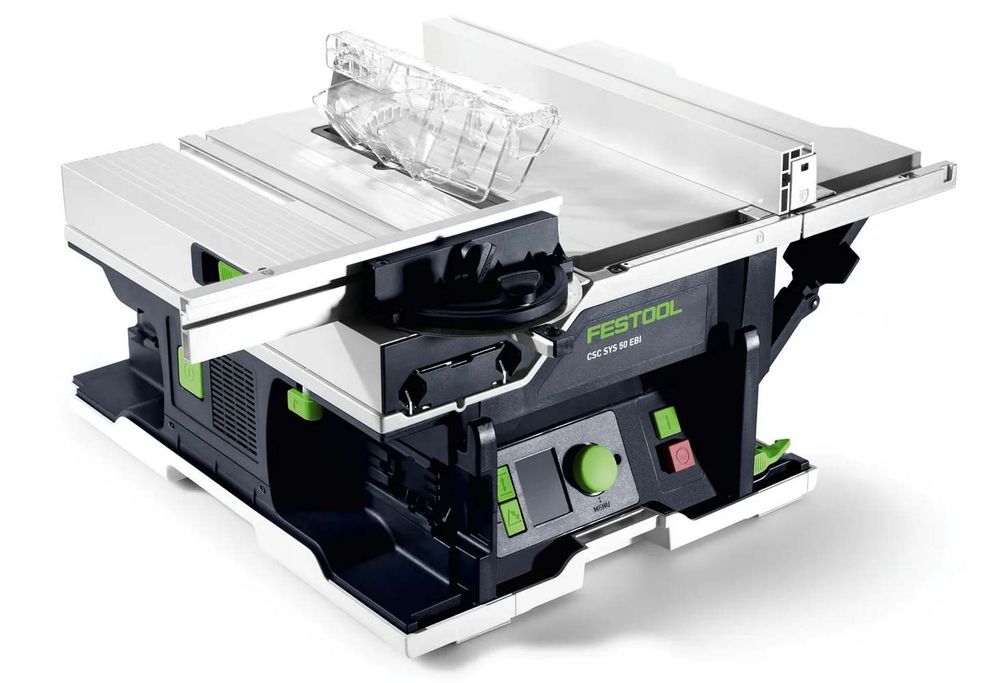 Fierastrau circular cu masa si acumulator Festool CSC SYS 50 EB‑Basic, 2×18 V, display digital, cursa 0–48 mm, 576820