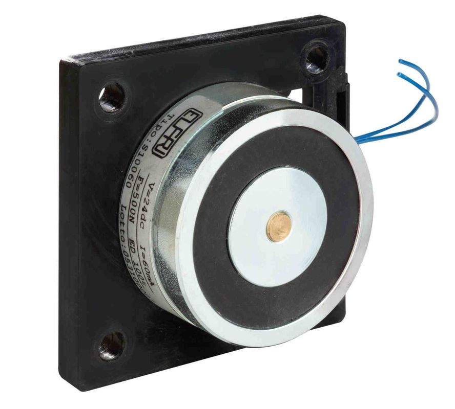Electromagnet Elfri S10060_02, forta 500N, 24VDC, placa amortizata