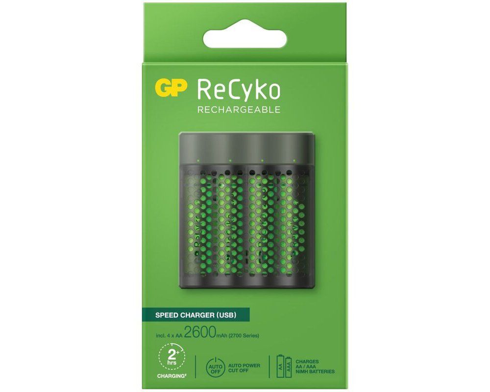 Incarcator cu 4 baterii 2700 mAh AA (R6), GP Batteries GPACSM451002