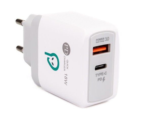 Incarcator retea SPACER, Interfata 1x USB Type C PD, 1x USB Quick Charge, SPAR-DUOQ-01