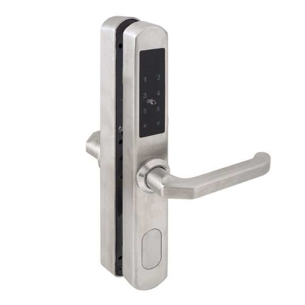 [RESIGILAT] Incuietoare completa cu clanta, maner si Control Acces prin PIN, Card sau Wi-Fi Tuya, Pentru Exterior, IP55, A11-WF-R1