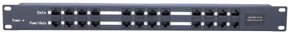 Injector pasiv 12 porturi 100Mb/s POE Rackabil