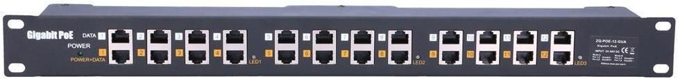 Injector pasiv 12 porturi Gigabit POE Rackabil