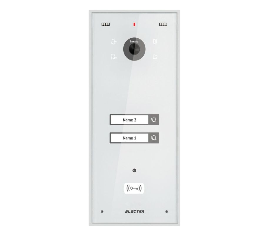 Post exterior videointerfon, 2 familii, alb, montaj aparent, Electra VPH.02S03.ELWTL
