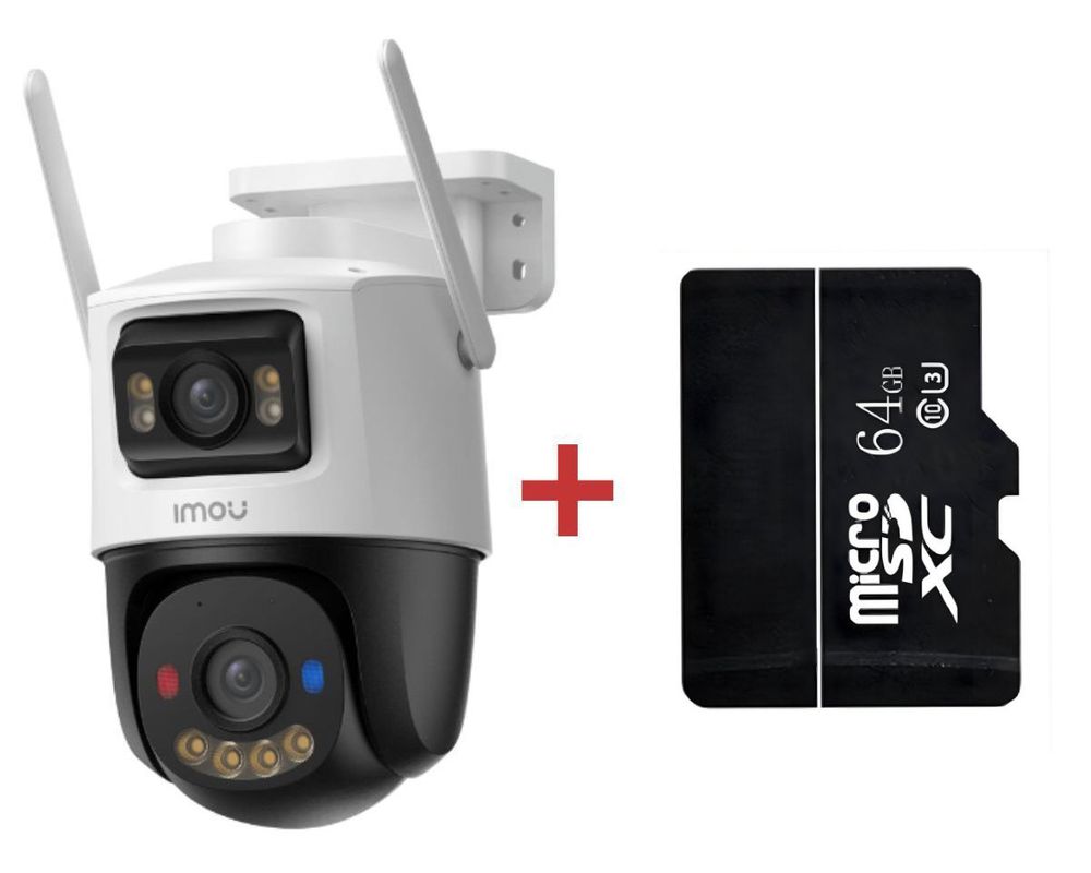 Camera supraveghere Wi-Fi Imou Cruiser Dual 2 Pro, 4MP+4MP, card de memorie 64GB inclus, IPC-S7XFP-8U0WED+SD64GB