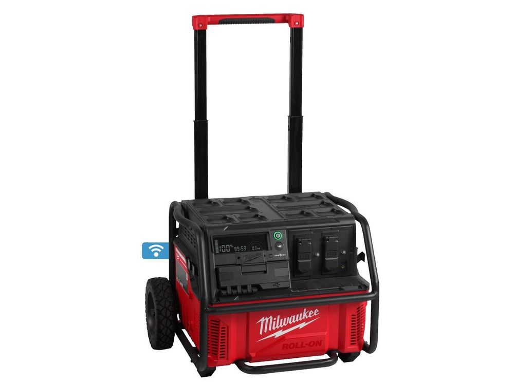 Sursa de alimentare Roll-on Milwaukee, 7200/3600W, 2.5kWh, unda sinusoidala pura, 3 prize, USB-A, USB-C, tehnologie One Key, IP54, 4933492133