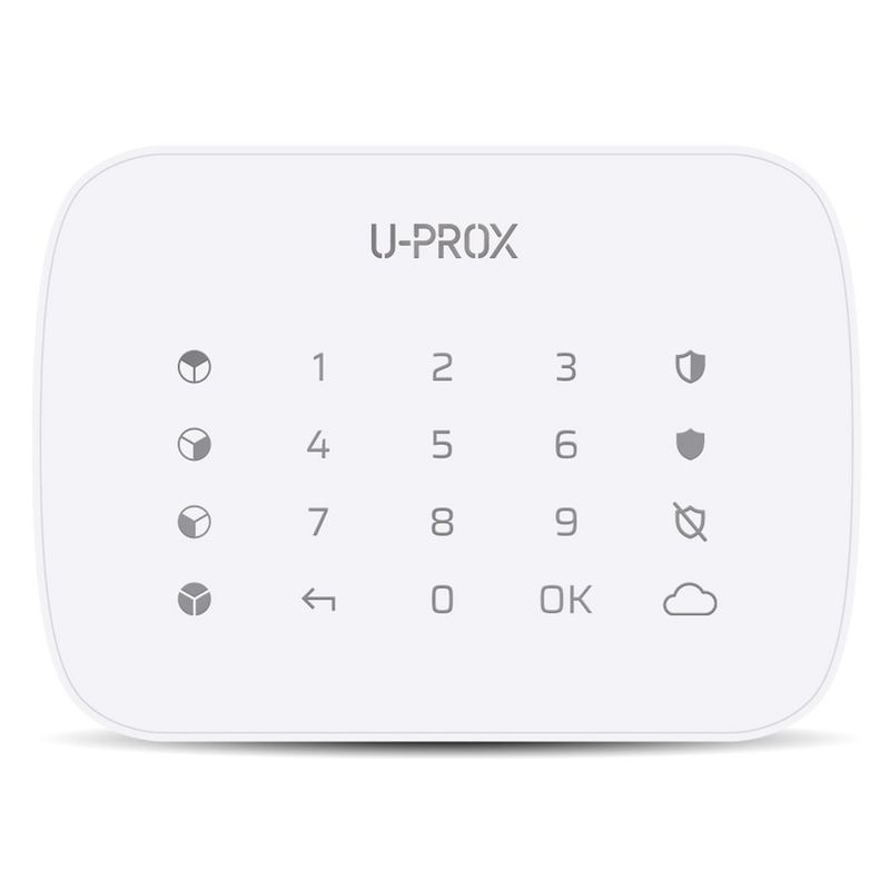 Tastatura wireless U-Prox, 4 partitii, criptare AES, 868 MHz, alb/negru, U-Prox Keypad G4