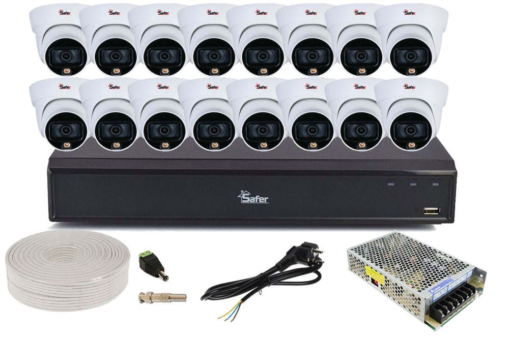 Kit sistem de supraveghere 16 camere interior FULL HD, inregistrare sunet, KITINT16-s2