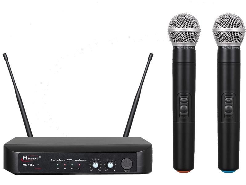 Kit 2 microfoane UHF wireless si receiver