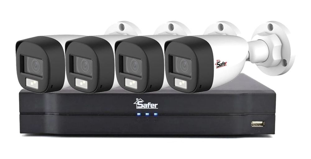 Sistem de supraveghere SIMPLU, 4 camere exterior FULL HD, 2.8mm, DVR 4 canale, fara accesorii, KIT-2ESAF2(C)