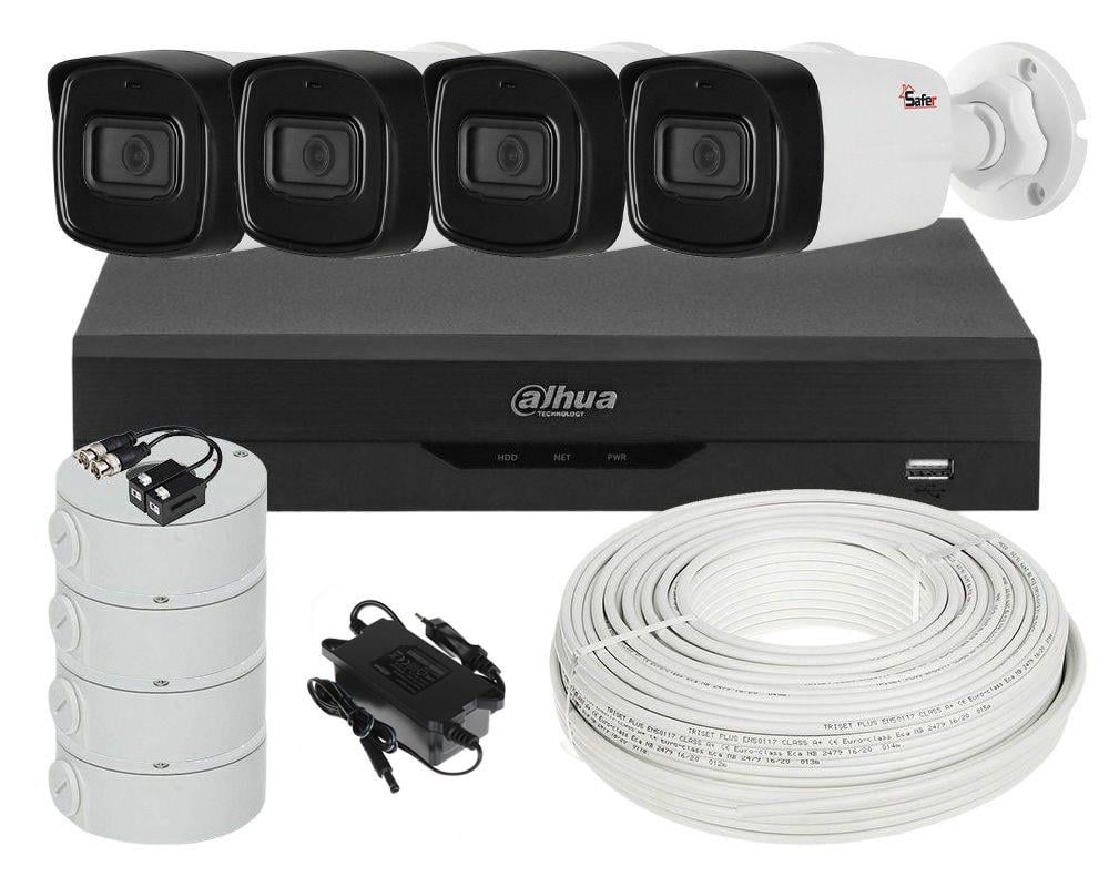 Kit de supraveghere video, 4 camere 2 MP Full HD, DVR 4 canale, vedere nocurna IR 40 m, KIT-4C2M40-XVR-ACC-DAH