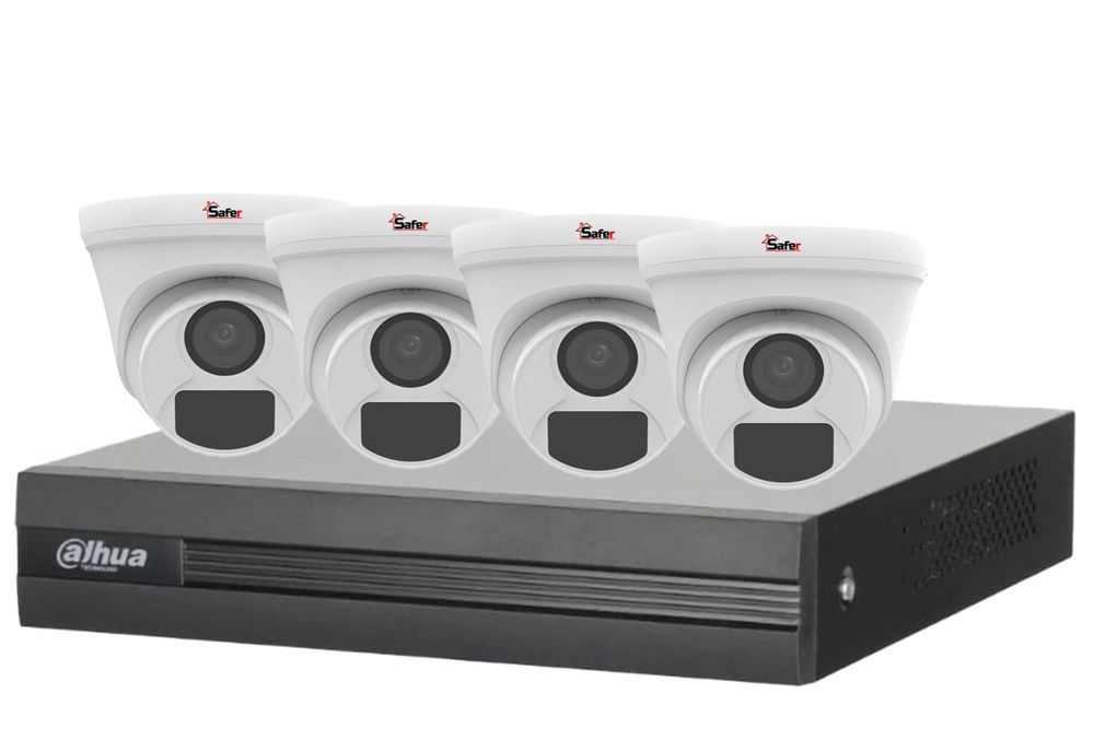 Kit de supraveghere, 4 camere interior 2MP Full HD, 2.8mm, IR 20 metri si DVR 4 canale, Dahua KIT-4X-2MPD28IR20