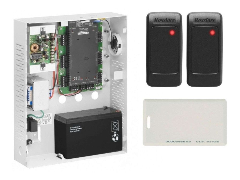 Kit acces si pontaj Rosslare AC-225IP KIT, usa bidirectionala, extensibil 500 usi, 2x AY KR12, 50x ATR 14W, soft Veritrax, 30000 utilizatori