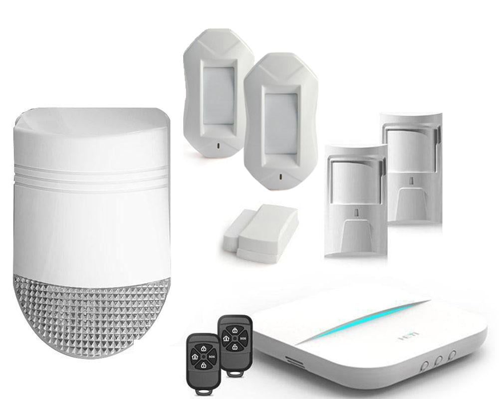 Kit alarma wireless GSM/IP, Wi-Fi, 5 zone cu sirena de exterior HY-W20-5Z