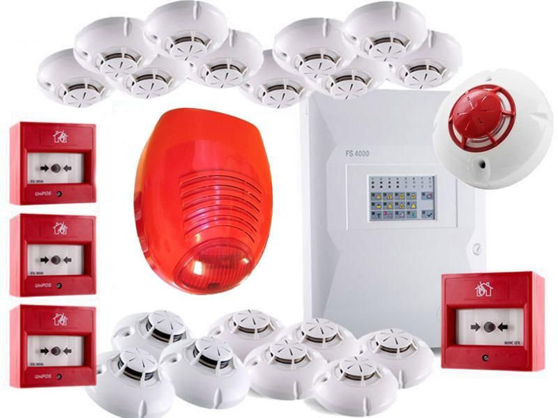 KIT ANTIINCENDIU CONVENTIONAL 18 Senzori cu sirena si buton