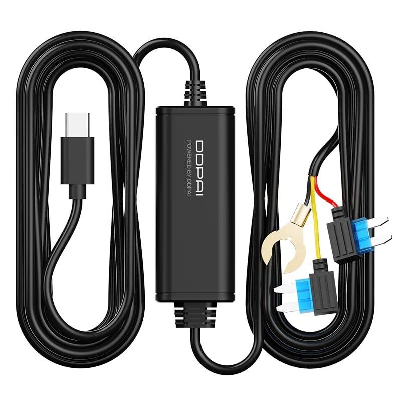 Kit cablare Hardwire DDPAI, pentru camere auto, monitorizare parcare 24H, compatibil modele DDPAI, DDPAI-DC002 Hardwire Kit