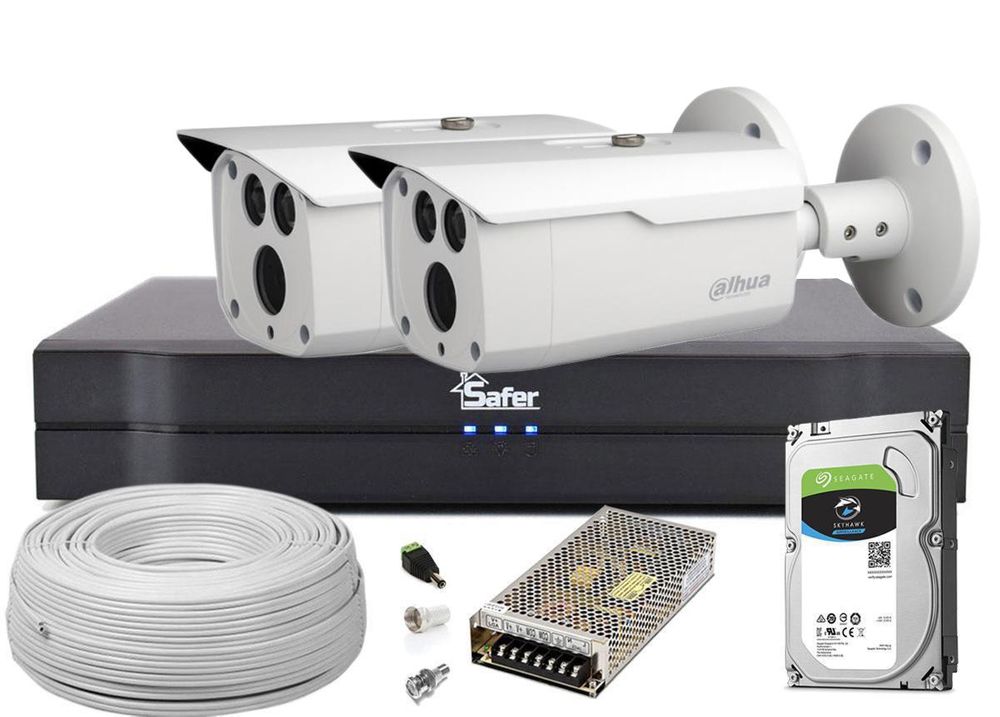 Kit complet 2 camere exterior, Full HD, cu toate accesoriile si Hard 1TB, GATA DE INSTALARE