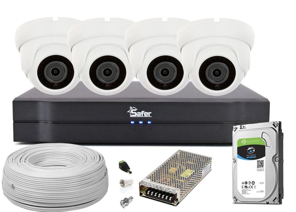 Kit complet 4 camere interior Starlight 5 Megapixeli, cu accesorii incluse si hard disk