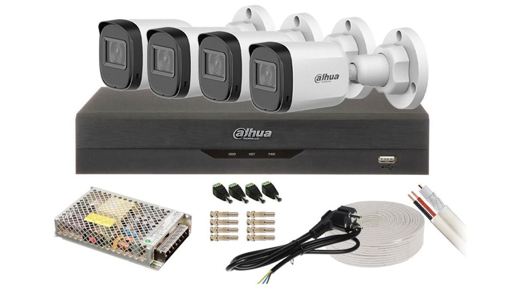 Kit supraveghere video pentru exterior, 2MP, IR 30m, lentila 3.6mm
