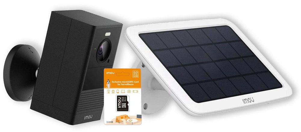 Kit de supraveghere IP Wireless cu panou solar 3W si card microSD, Imou KIT-B46LPB-SOLAR-SD