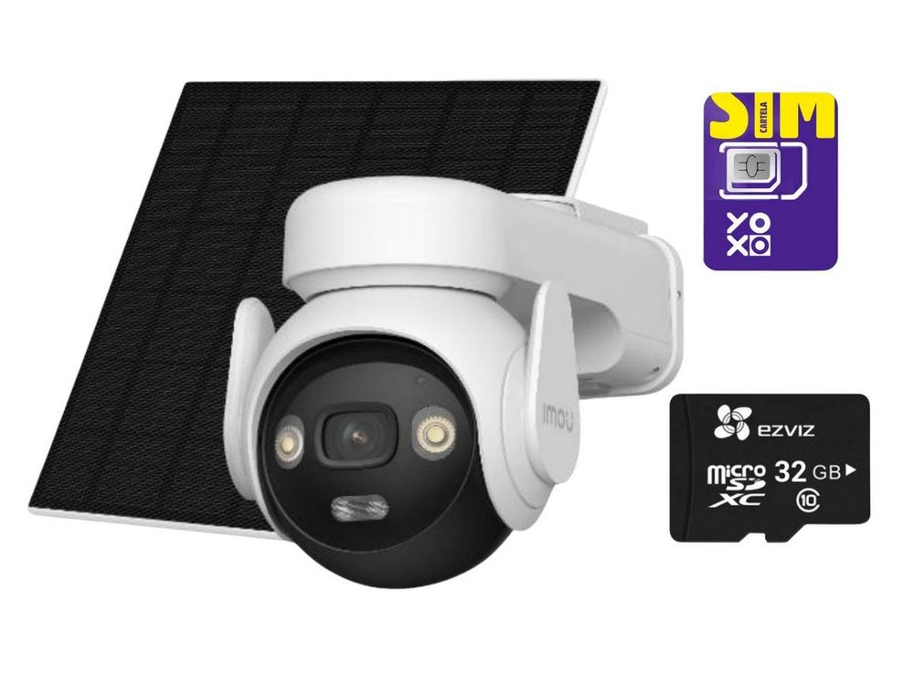 Kit camera supraveghere cu baterie si panou solar Imou 5MP, card