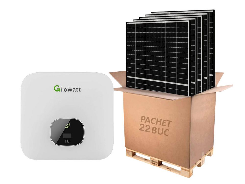 Kit invertor On-Grid trifazat 10kW si 22 panouri fotovoltaice, Growatt KIT-MOD10K-TL3-X(AFCI)-panou