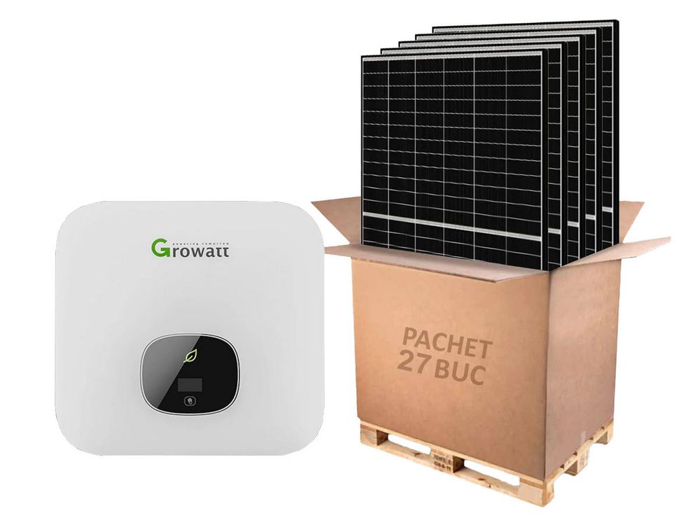 Kit invertor On-Grid trifazat 12kW si 27 panouri fotovoltaice, Growatt KIT-MOD12KTL3-panou