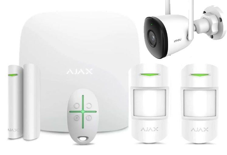 Kit sistem de alarma IP / GSM wireless Ajax 3 zone KITAJAX3 + camera wireless IMOU si card microSD IMOU, KITAJAX3-EZ-C3WN