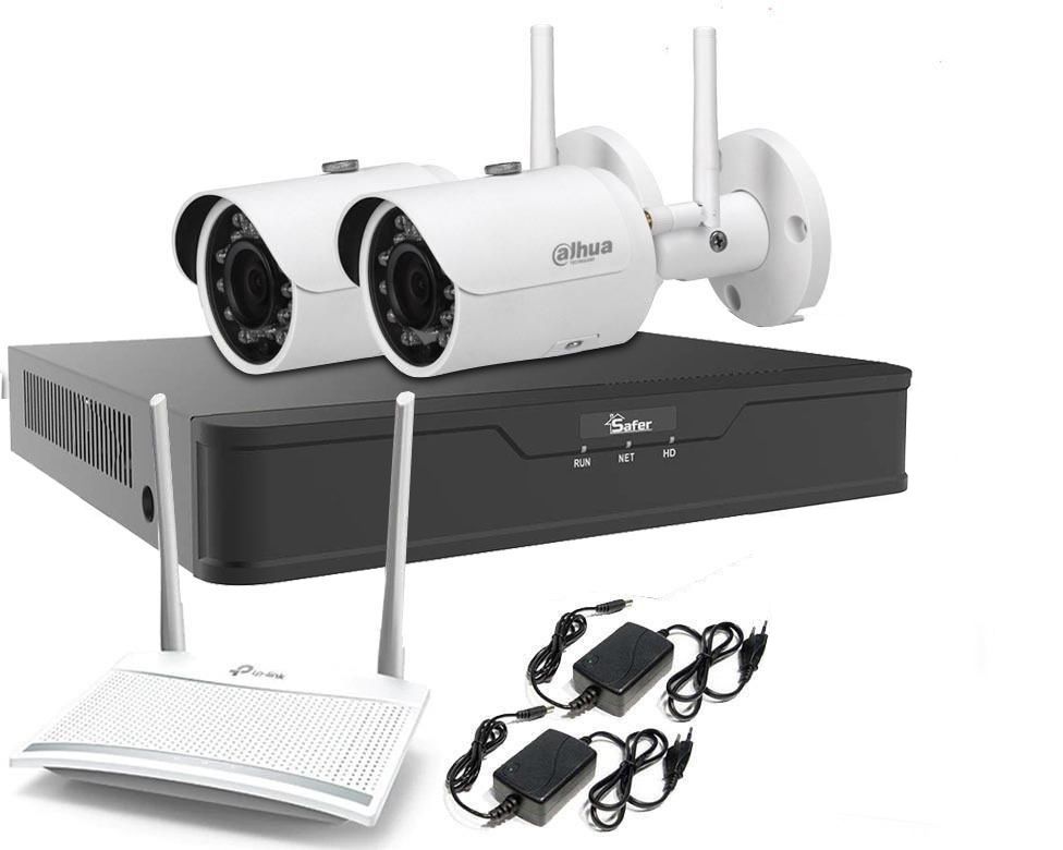 Kit supraveghere complet 2 camere IP WIFI, 4MP, IR 30M, Dahua, accesorii incluse KIT2XDAH2K