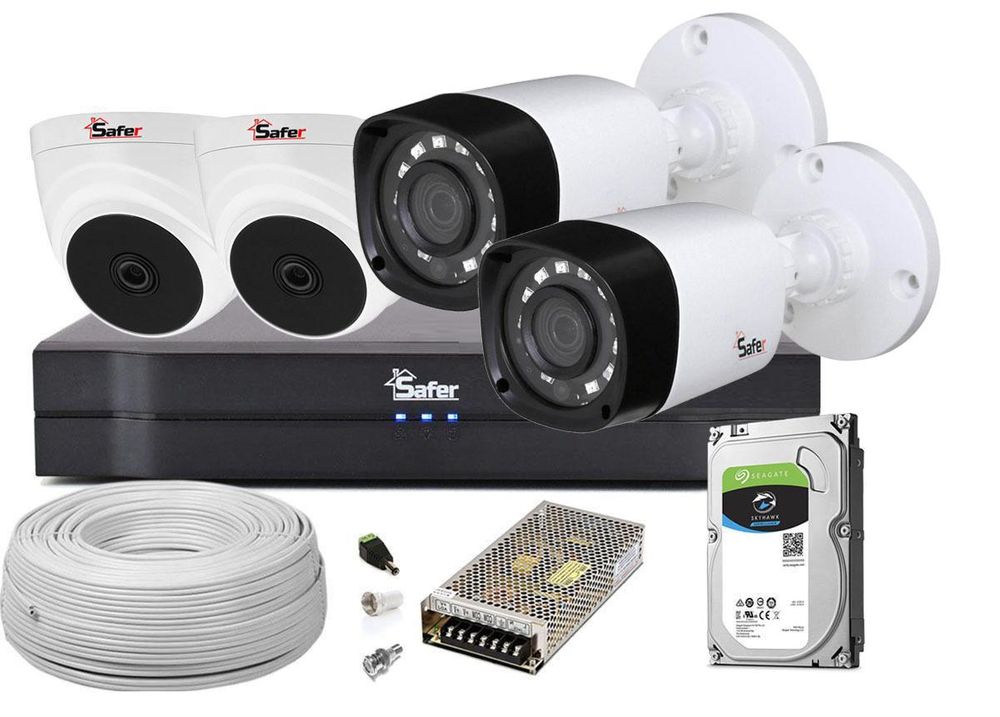 Kit supraveghere mixt complet, 4 camere FULL HD, IR 20m KIT4M22-1TB-SHQ-CC