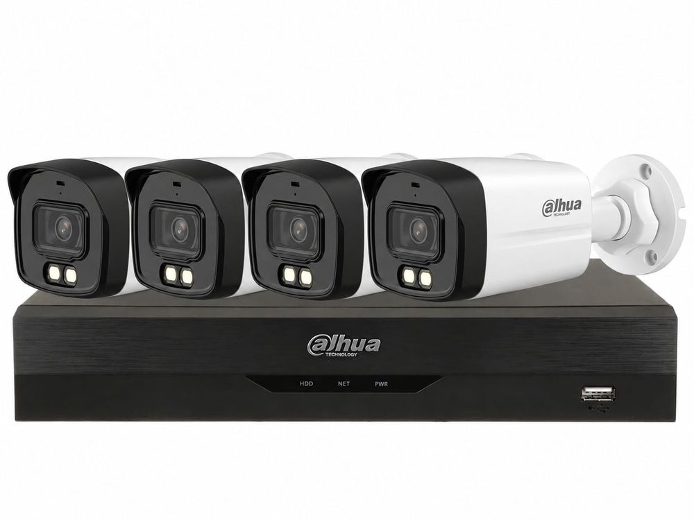 Kit supraveghere video 2MP Full HD, DVR cu 4 camere tip bullet, smart IR 40m, 2.8 mm, KIT4EXT30IRDAH