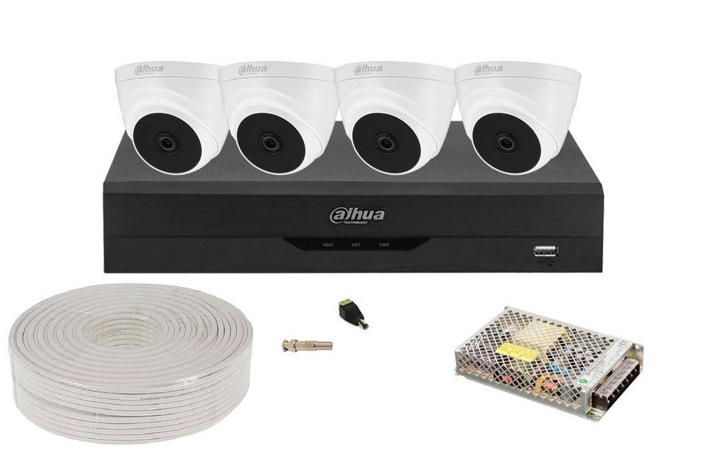 Kit supraveghere video complet cu 4 camere interior 2MP Safer, DVR 4 canale, Dahua KIT5MPINT-DAH-1