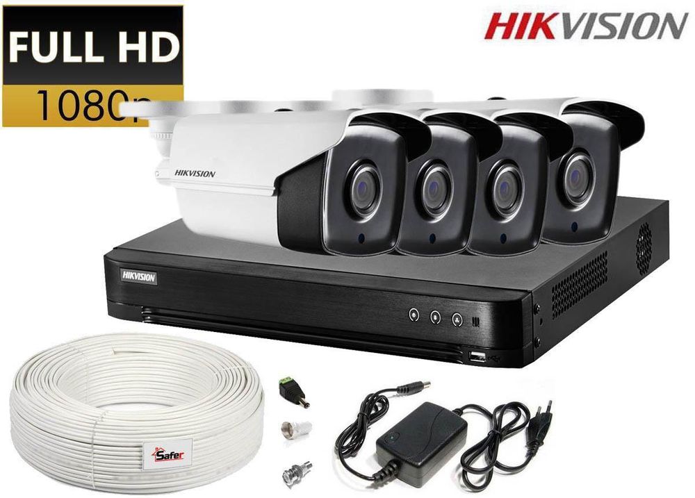 Kit supraveghere video FULL HD, 4 camere exterior, lentila 2.8mm, IR 40 M, Hikvision