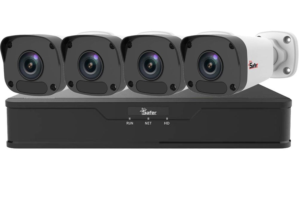 Kit supraveghere video Safer, 4 camere, 2MP Full HD, NVR 4 canale, SAF-4X2MPLED-POE
