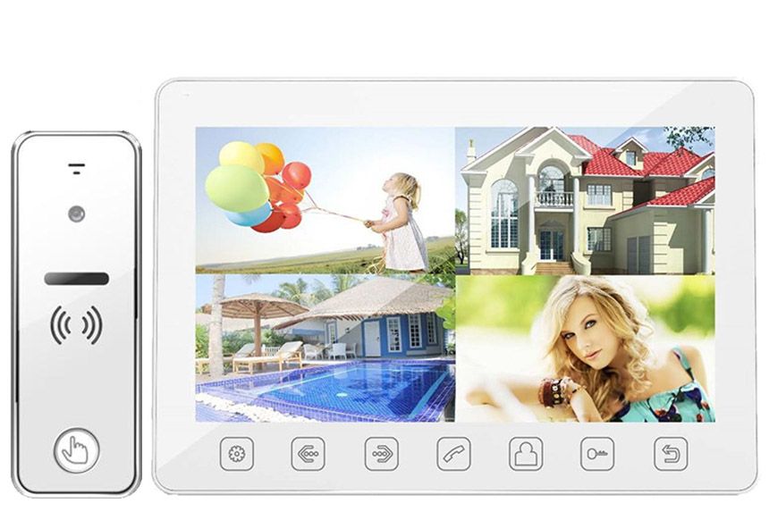 Kit videointerfon 10 inci, cu control acces si intercomunicatie si RFID, VI-1F-SAF-10A