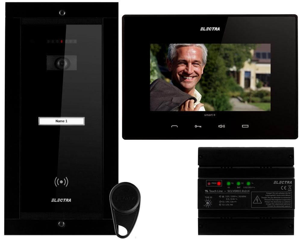 Kit videointerfon Electra 1 familie, incastrat, cu monitor 7 inch